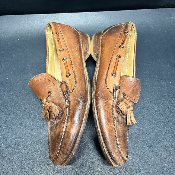 Cole Haan Brown Leather Tassel Loafer Men\'s Dress Shoes Size 9.5 C Made In USA main image 9
